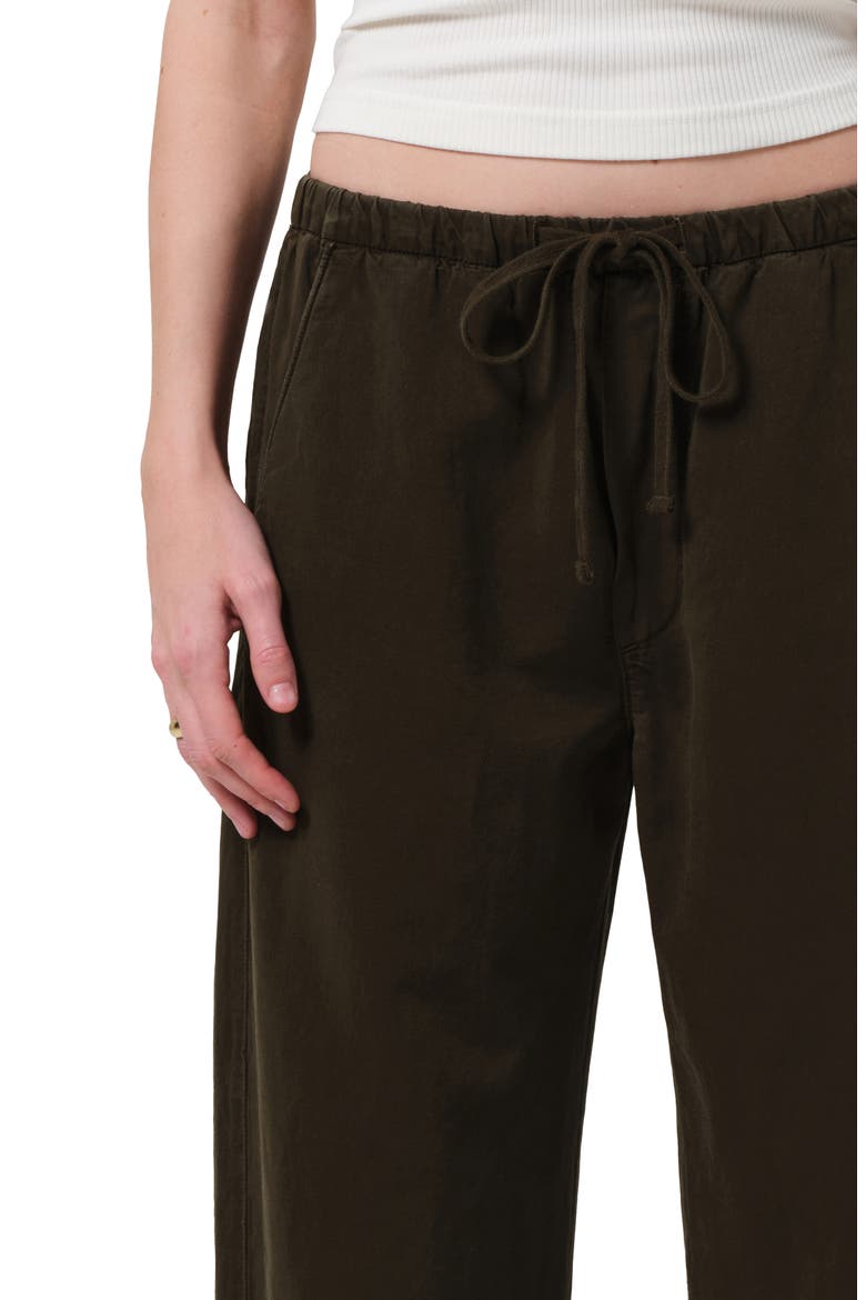 Aurora Pull-On Cotton & Hemp Pants, Alternate, color, DARK OLIVE