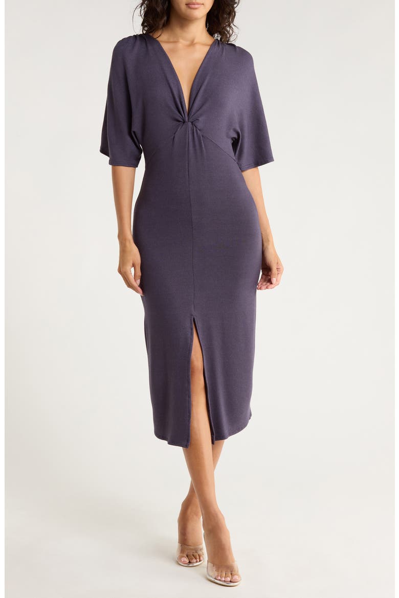 Flutter Sleeve Midi Dress, Main, color, DEJA BLUE