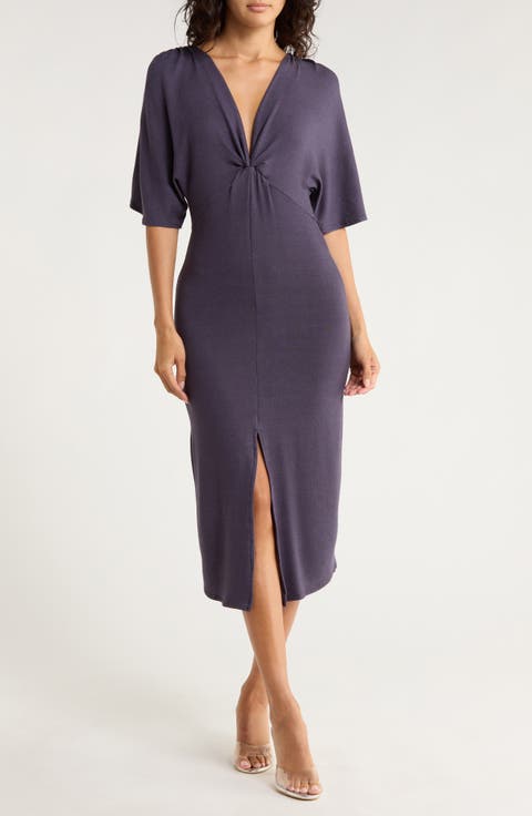 Flutter Sleeve Midi Dress