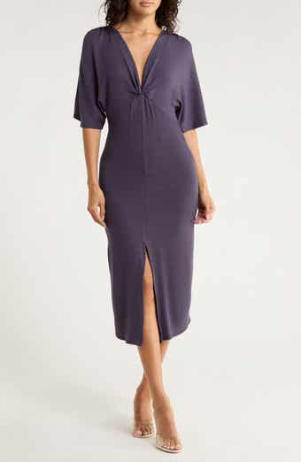 GO COUTURE Flutter Sleeve Midi Dress