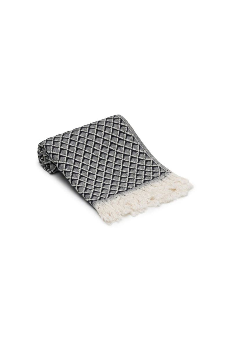 Serenity Grid Turkish Cotton Hand Towel Bundle, Alternate, color, Black