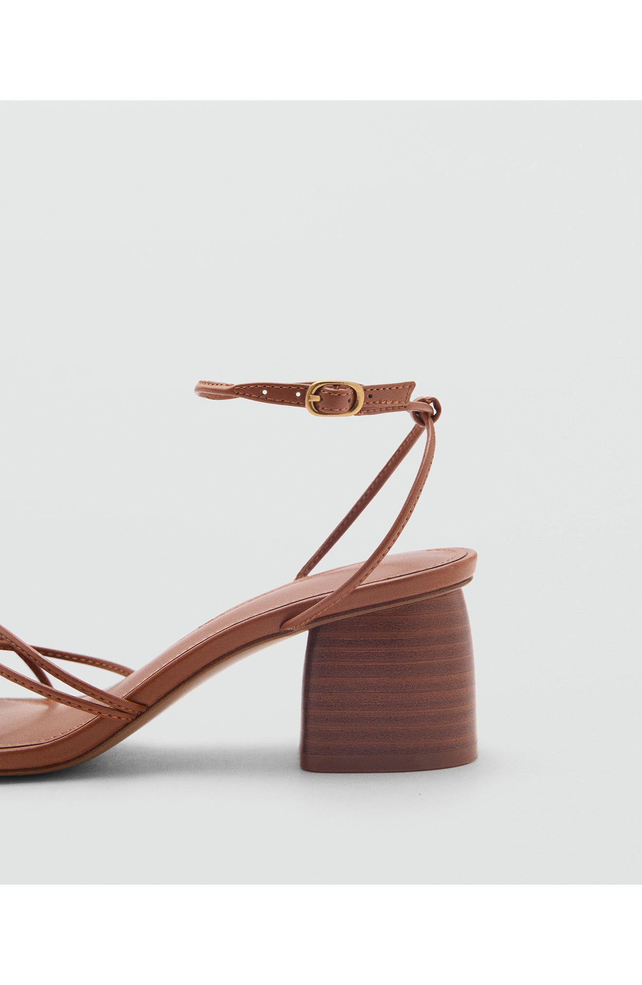 MANGO Ankle Strap Sandal, Alternate, color, Leather