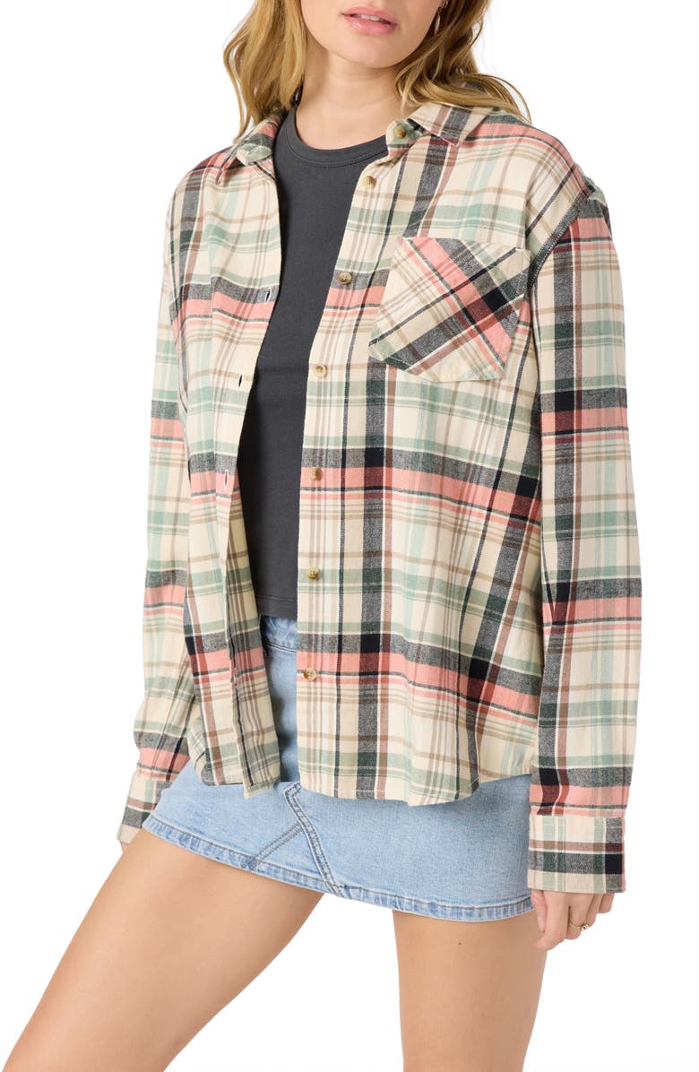 O'Neill Logan Brushed Flannel Button-Up Shirt, Alternate, color, 