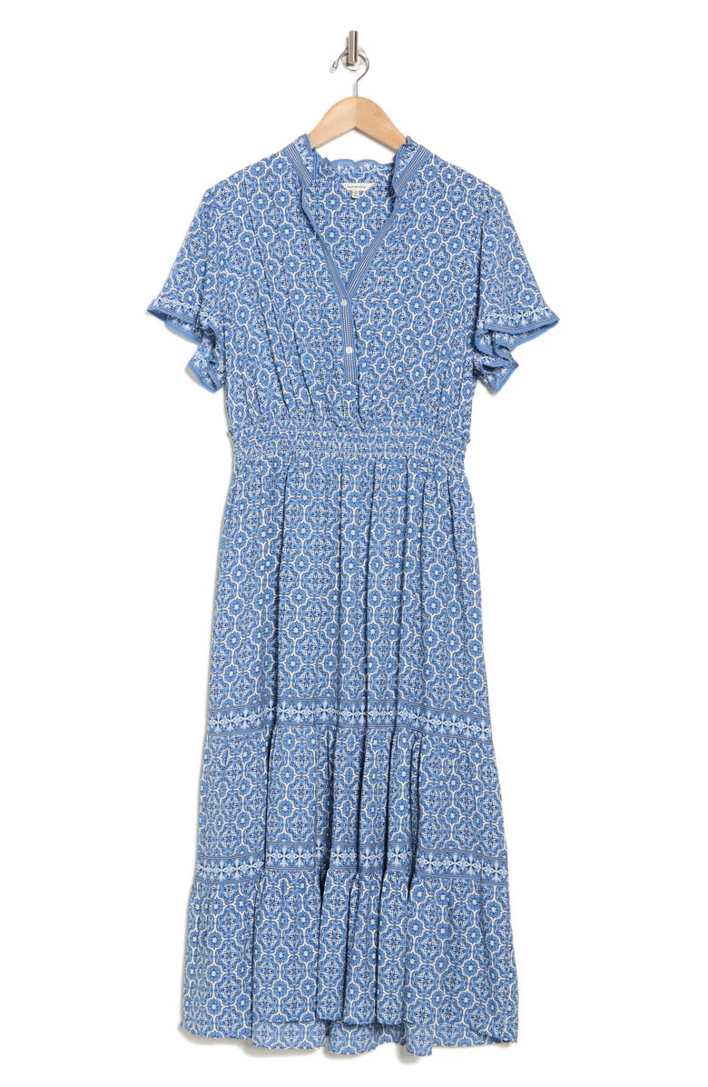 MAX STUDIO Flutter Sleeve Tiered Maxi Dress, Alternate, color, 