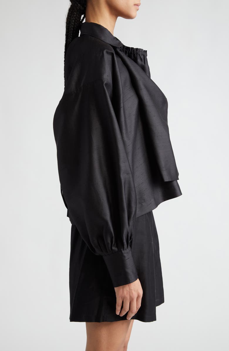 Max Mara Callas Boxy Silk & Cotton Shirt, Alternate, color, 