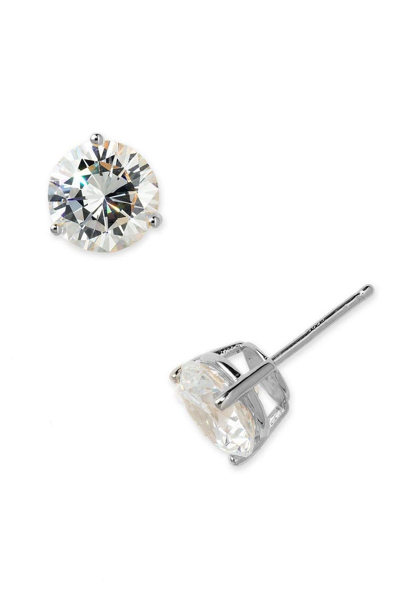 Gift Boxed Cubic Zirconia Earrings - 6ct., Alternate, color, PLATINUM
