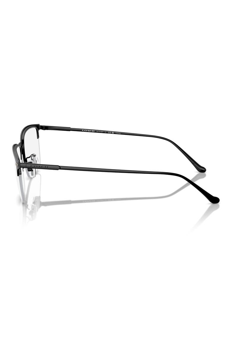 56mm Semi Rimless Rectangular Optical Glasses, Alternate, color, BLACK / DEMO LENS