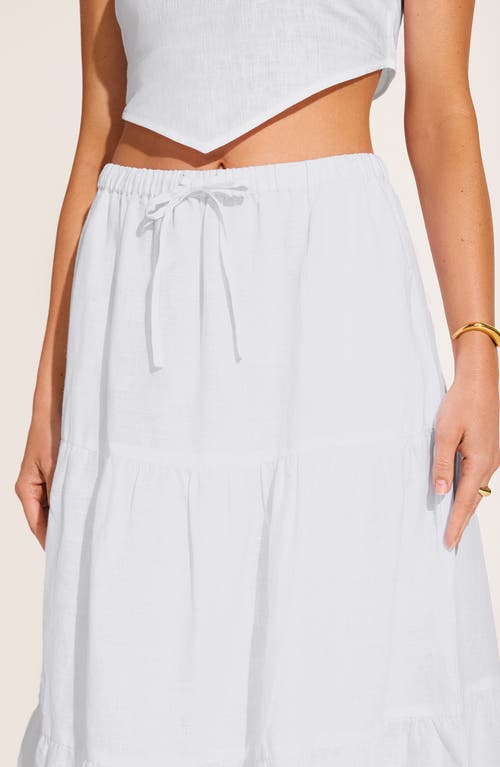 Vitamin A ® Canyon Tiered Linen Cover-up Maxi Skirt In White