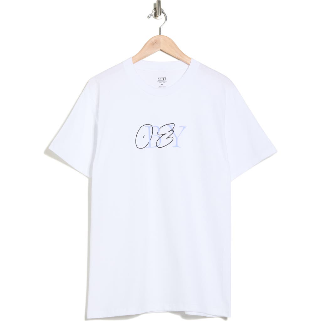Obey Doodle Graphic T-shirt In White