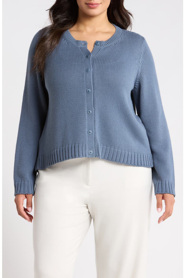 Organic Cotton Button Front Cardigan, Main, color, COLD SPRAY