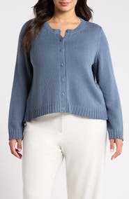 Eileen Fisher Organic Cotton Button Front Cardigan