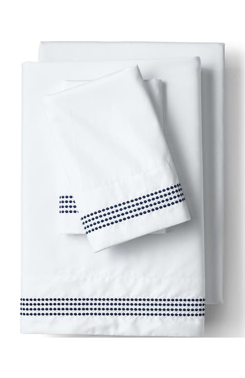 Supima Cotton No Iron Sateen Embroidered Sheets - 400 thread count