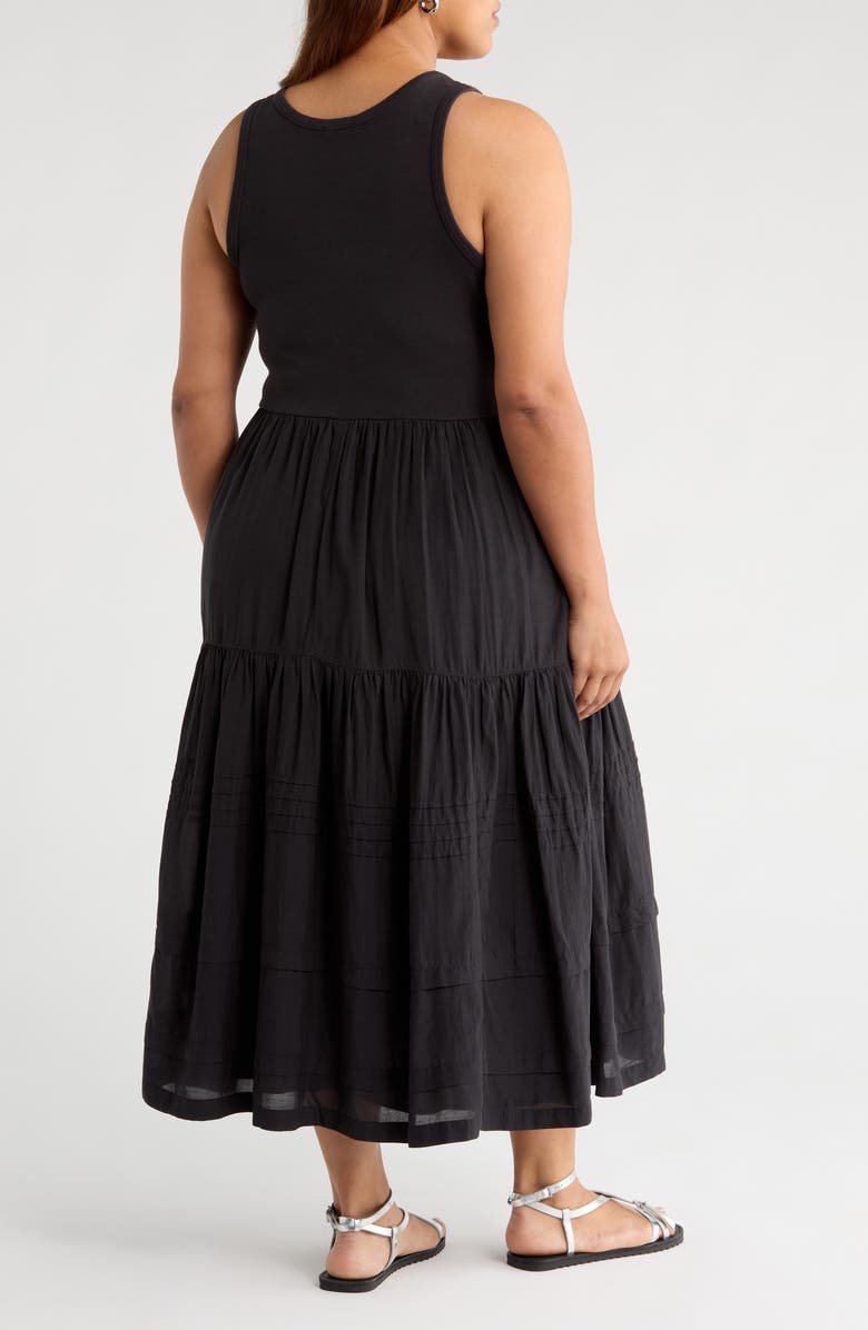 Treasure & Bond Mixed Media Cotton Blend Maxi Dress, Alternate, color, Black
