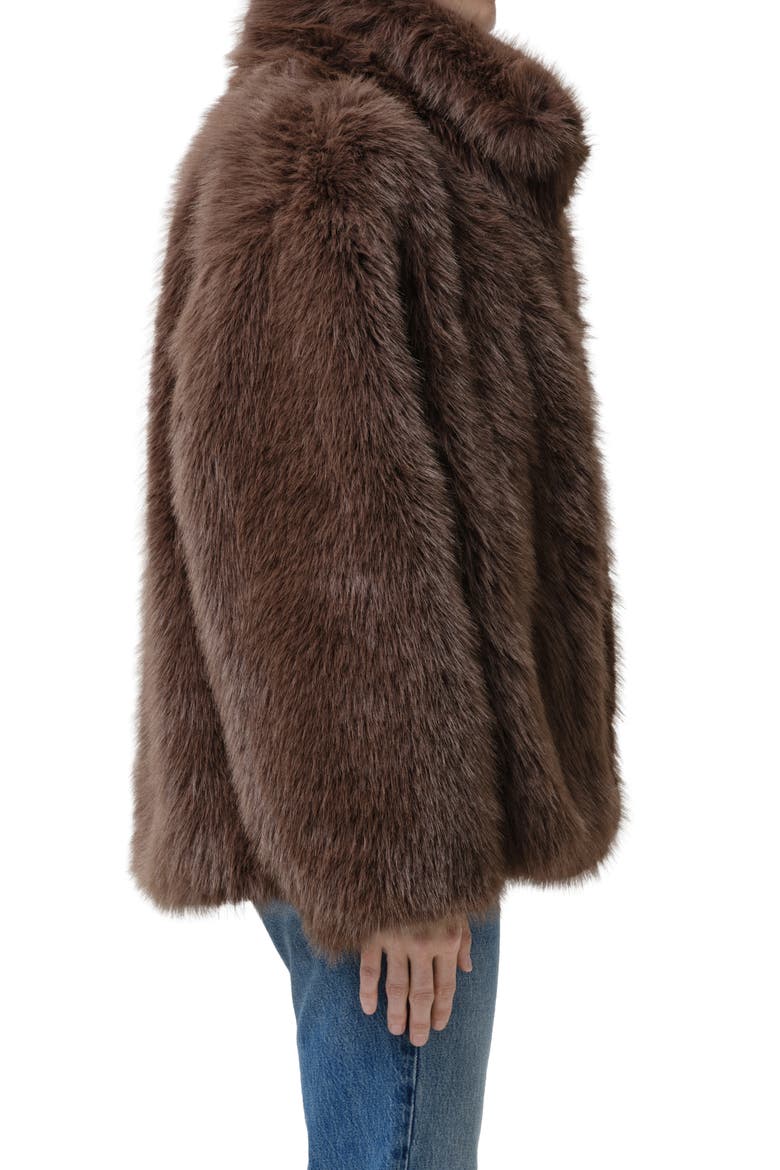 Liliana Faux Fur Funnel Neck Jacket, Alternate, color, VIOLET GREY MD GREY