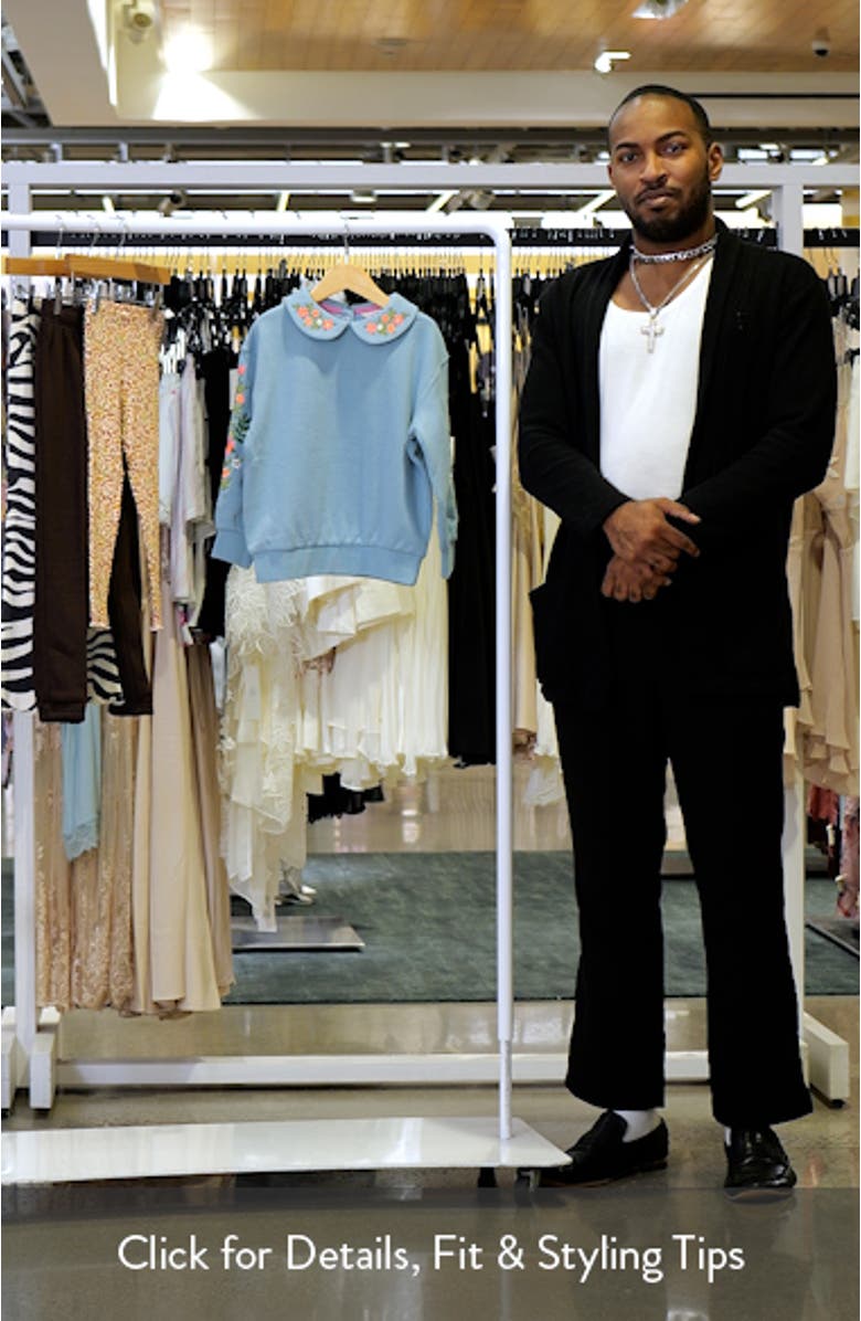 Kids' Floral Embroidered Peter Pan Collar Sweatshirt, sales video thumbnail