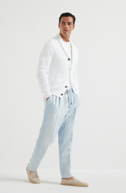 Brunello Cucinelli Trousers With Drawstring In Light Denim