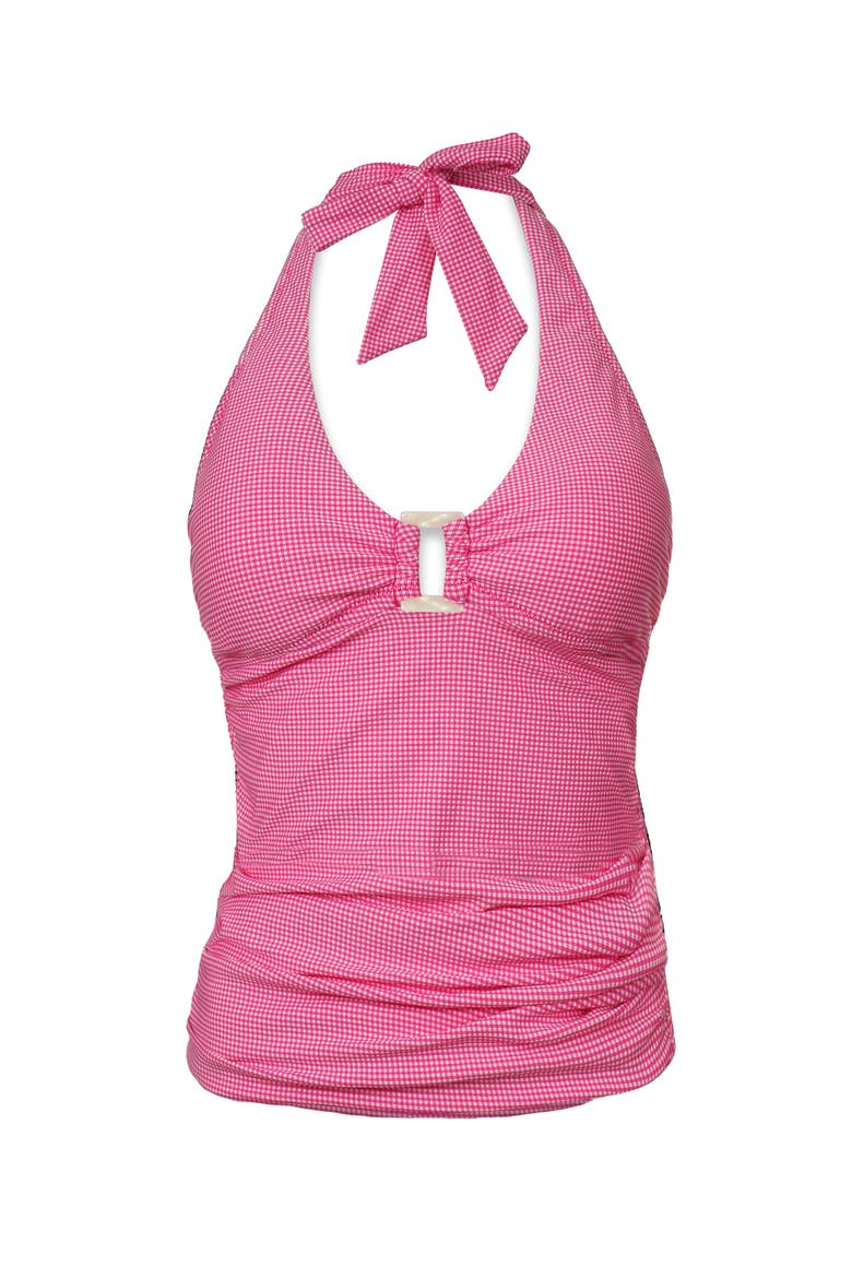 Tortoise Tankini, Alternate, color, Pink Gingham