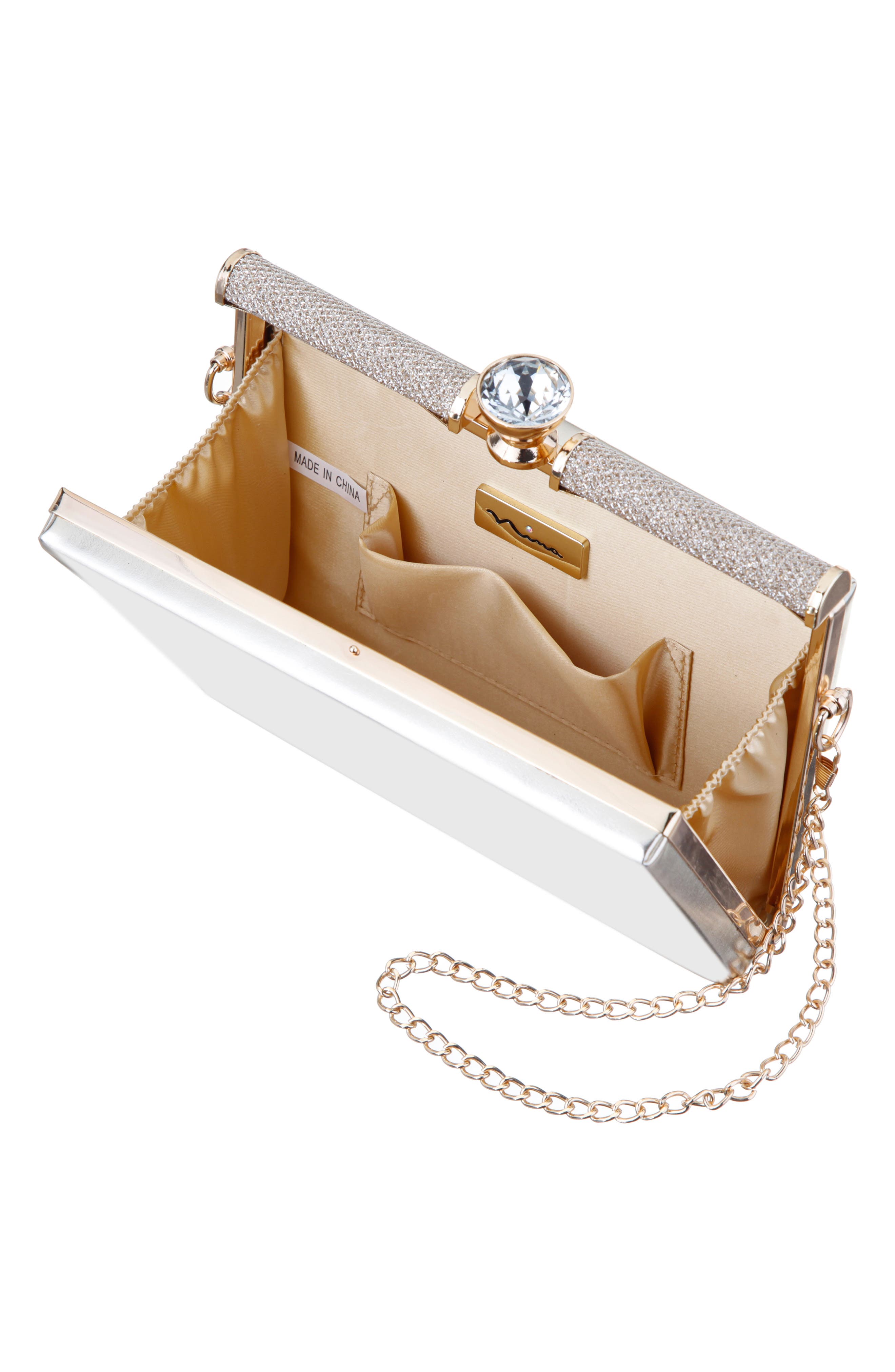 Darby Crystal Clutch, Alternate, color, PLATINO