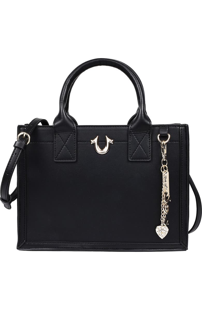 True Religion Modern Edge Charm Tote, Main, color, Black