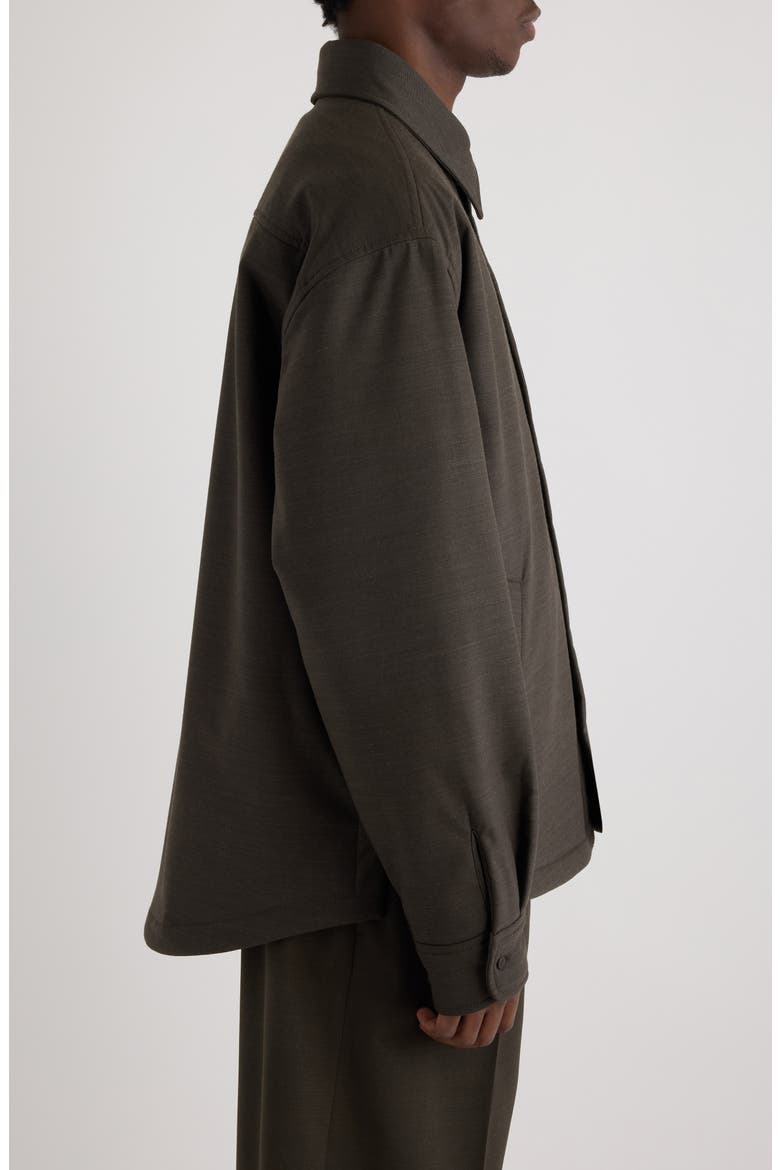 La Chemise Boulanger Padded Stretch Virgin Wool Shirt Jacket, Alternate, color, DARK KHAKI