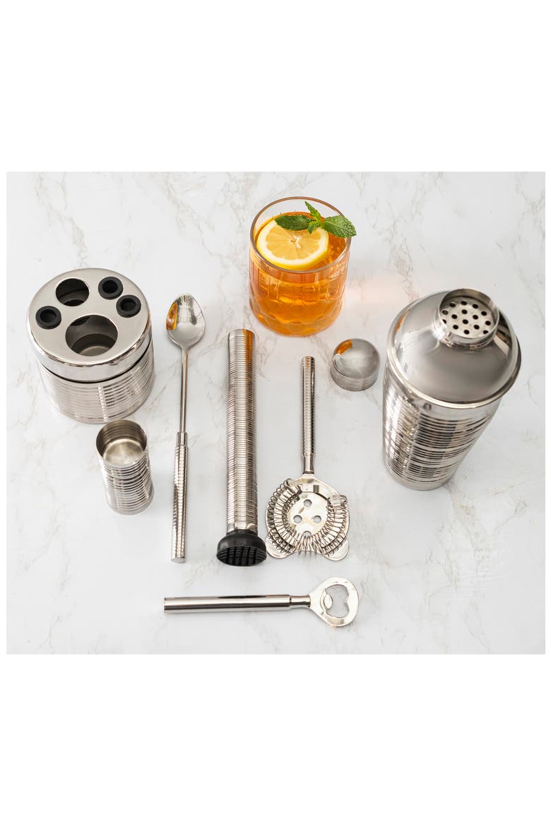 7-Piece Cocktail Bar Set, Alternate, color, SILVER