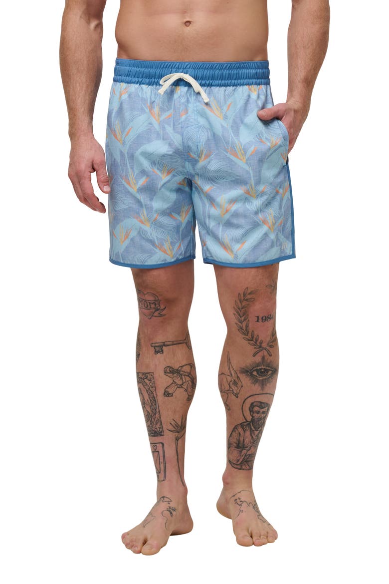 Lava Tunnels Swim Trunks, Main, color, HEATHER QUIET HARBOR
