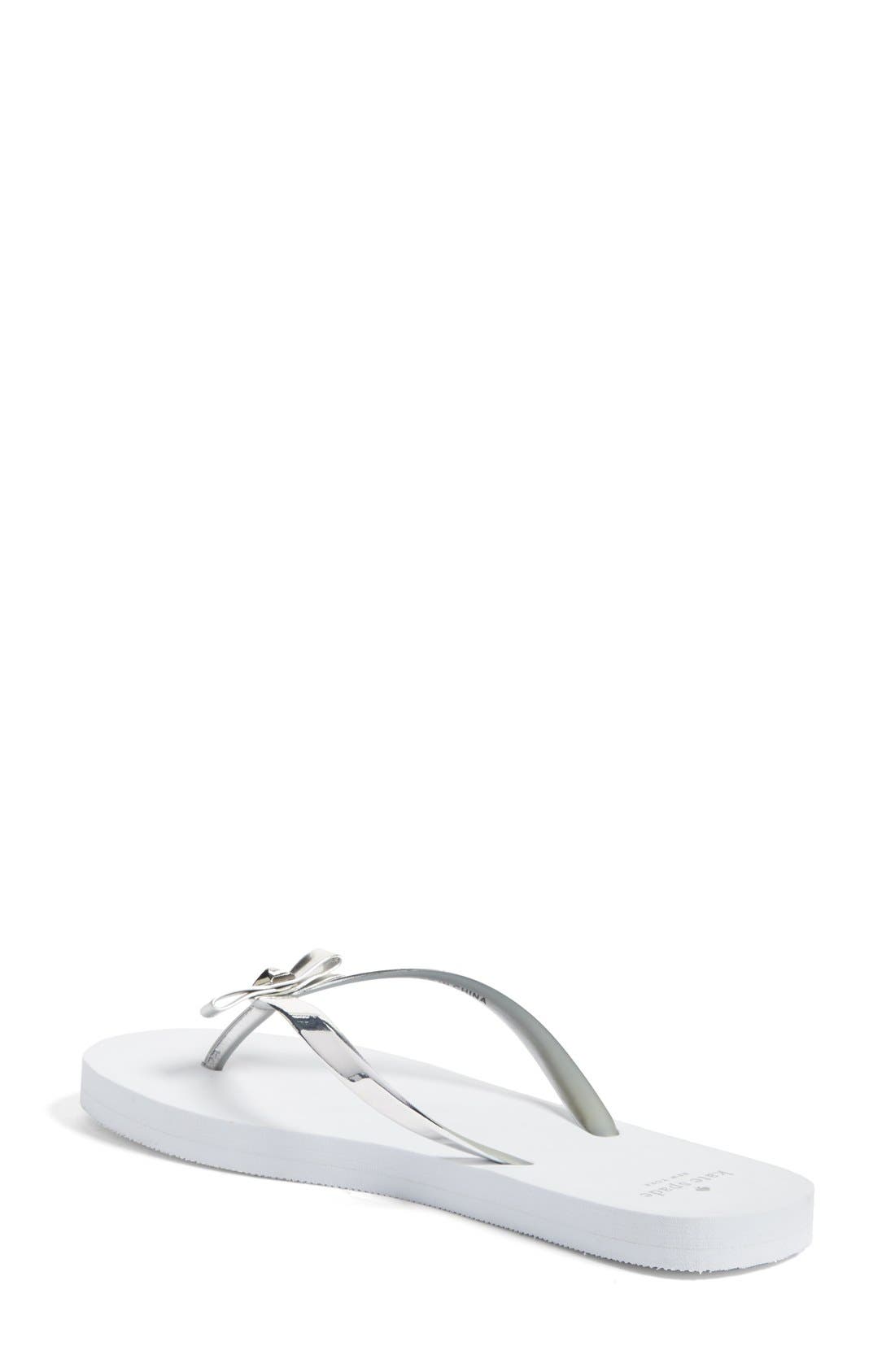 'happily' flip flop, Alternate, color, SILVER/ WHITE