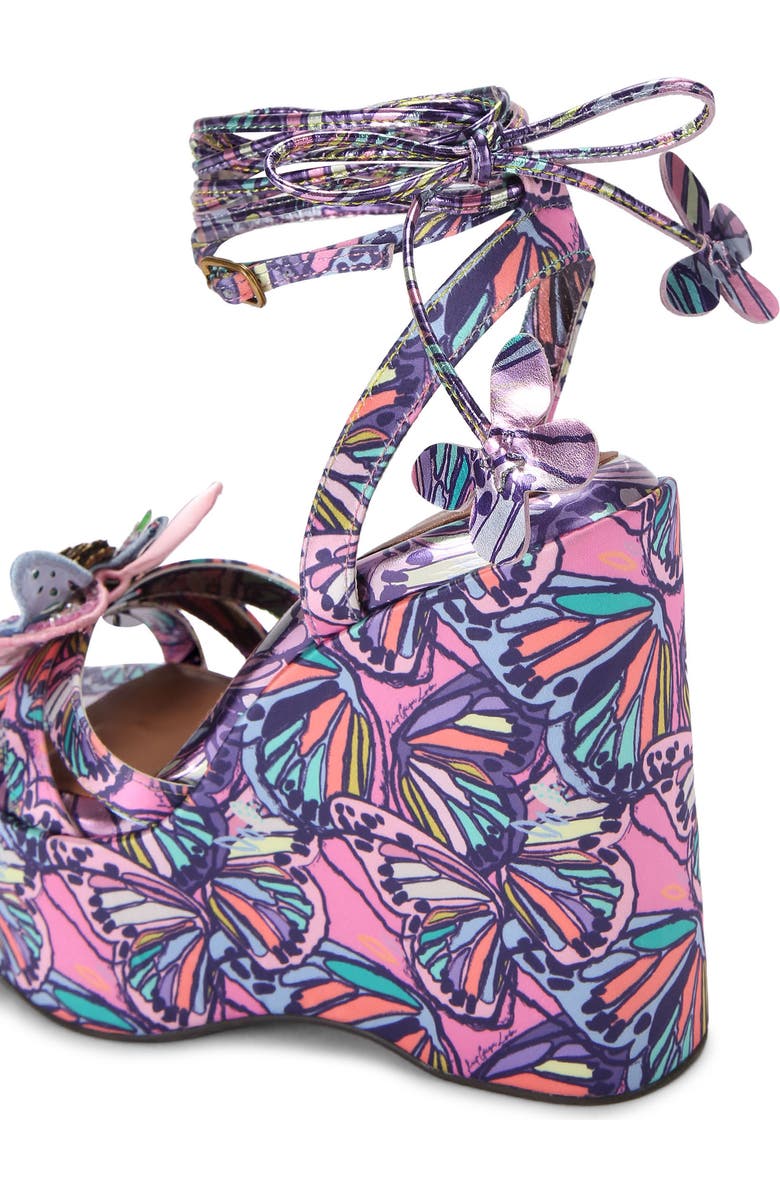 Kurt Geiger London Butterfly Ankle Wrap Platform Wedge Sandal, Alternate, color, Light/ Pastel Purple