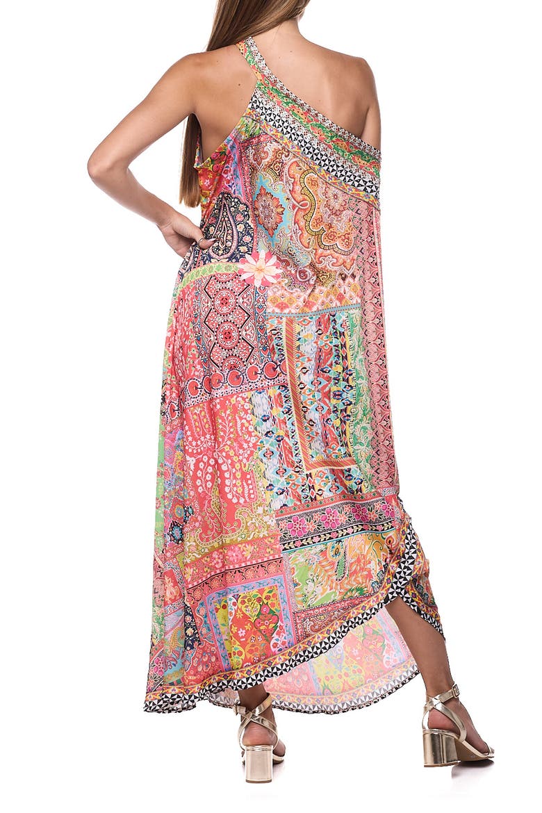 One-Shoulder Cover-Up Maxi Dress, Alternate, color, PINK