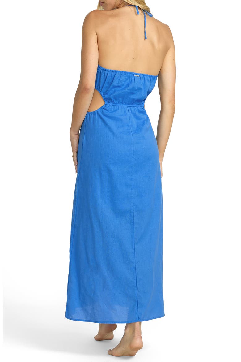 True Blue Cotton & Linen Slub Maxi Dress, Alternate, color, TRUE BLUE