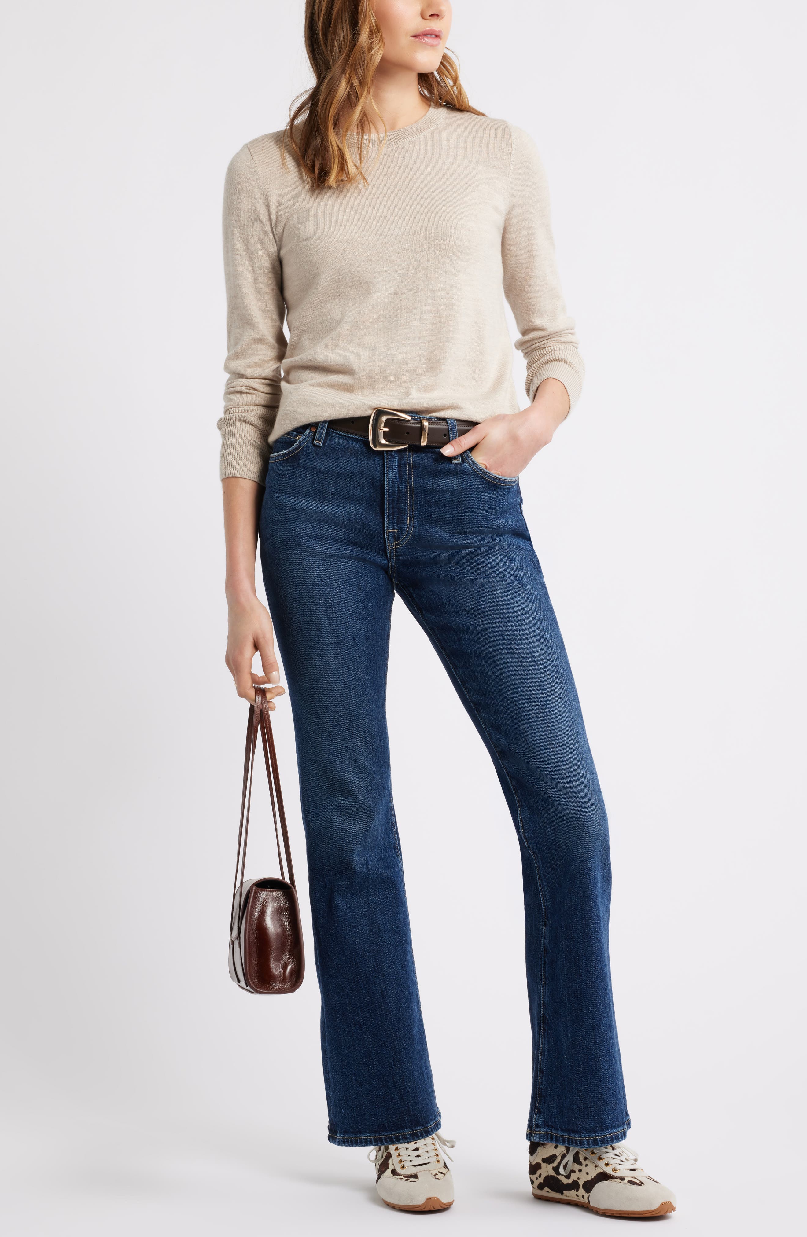 Merino Wool Blend Crewneck Sweater - image 4