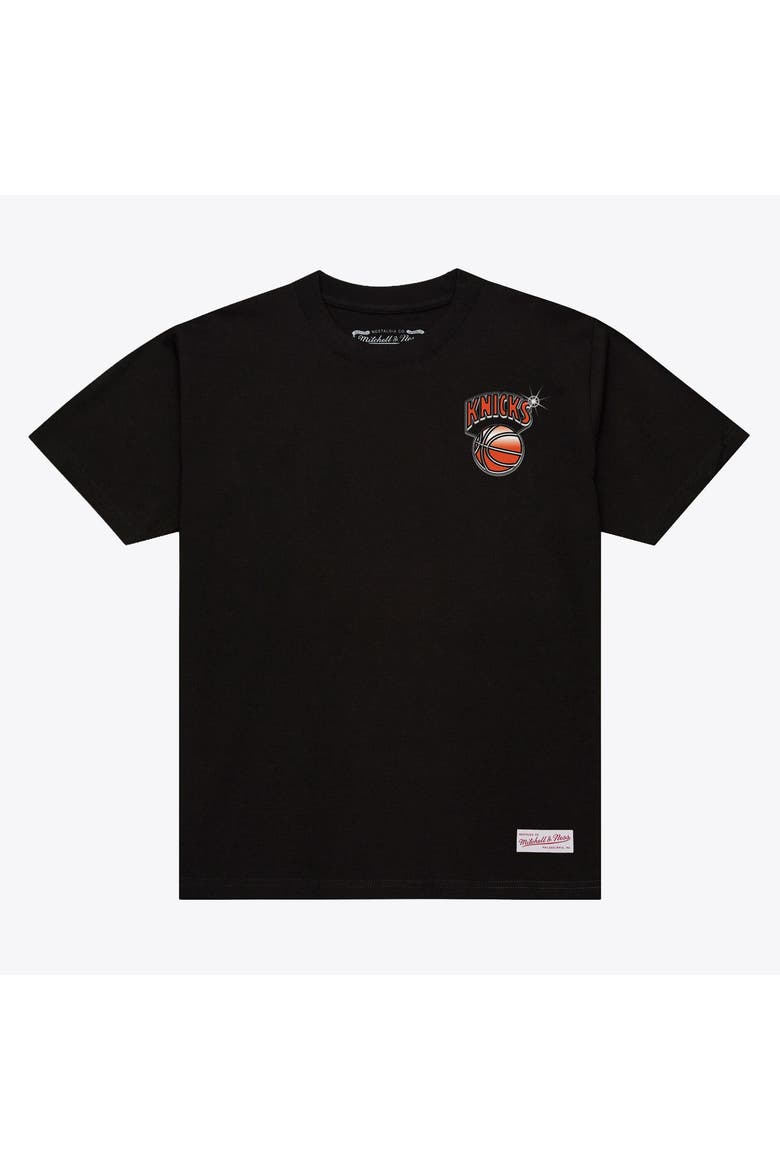 Men's Mitchell & Ness Black New York Knicks Airbrush T-Shirt, Main, color, Black
