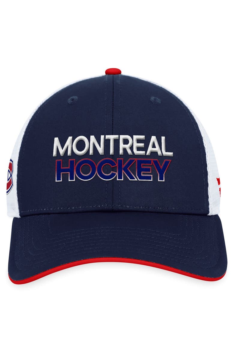 Men's Fanatics Branded  Navy Montreal Canadiens Authentic Pro Rink Trucker Adjustable Hat, Alternate, color, Navy
