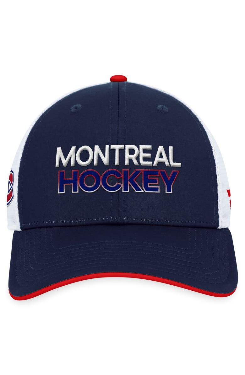 FANATICS Men's Fanatics Branded  Navy Montreal Canadiens Authentic Pro Rink Trucker Adjustable Hat, Alternate, color, 