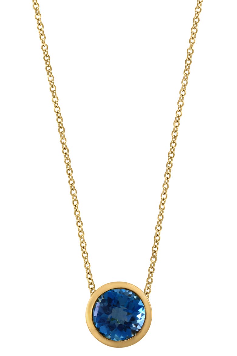 Stone Pendant Necklace, Main, color, TOPAZ