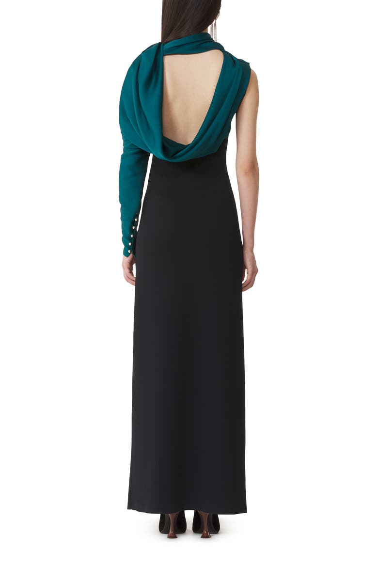 Asymmetrical Knit Dress, Alternate, color, Black/Green