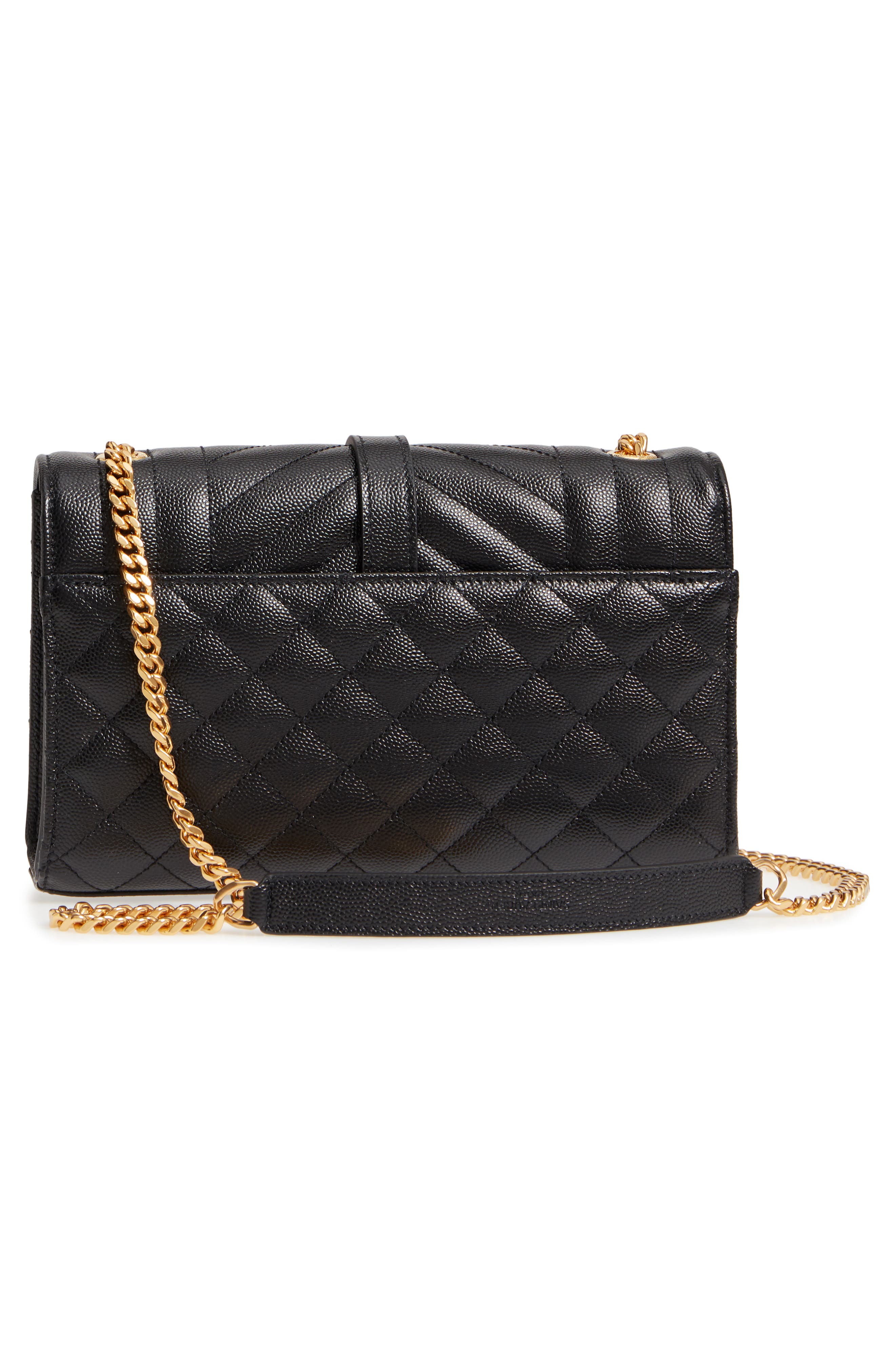 Saint Laurent Small Cassandre Leather Shoulder Bag, Alternate, color, 