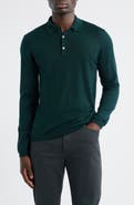 Jack Victor Long Sleeve Wool & Silk Polo Sweater
