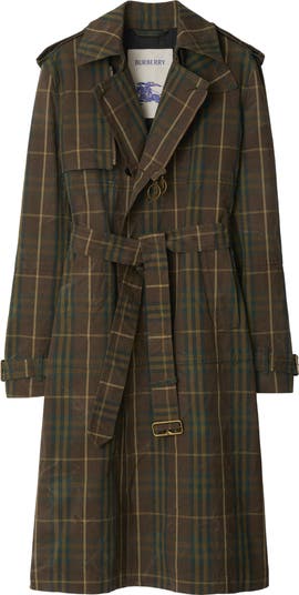 Burberry Long Check Cotton Trench Coat | Nordstrom
