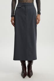 Karen Millen Tailored Twill Pencil Maxi Skirt