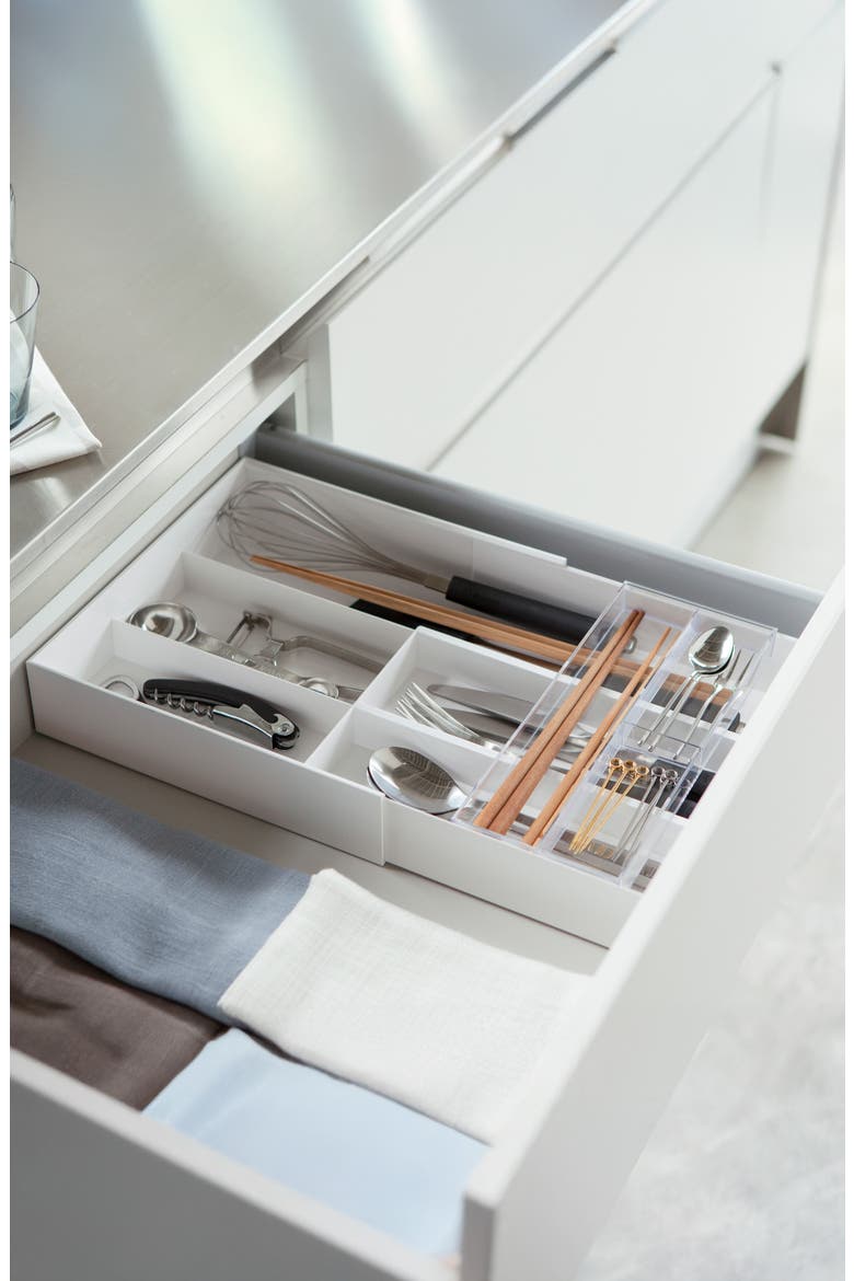 Expandable Cutlery Organizer, Alternate, color, WHITE