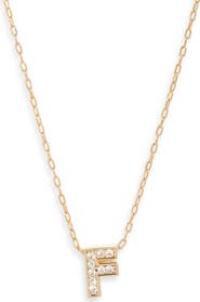 Nordstrom Pavé Cubic Zirconia Initial Necklace