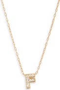 Nordstrom Pavé Cubic Zirconia Initial Necklace