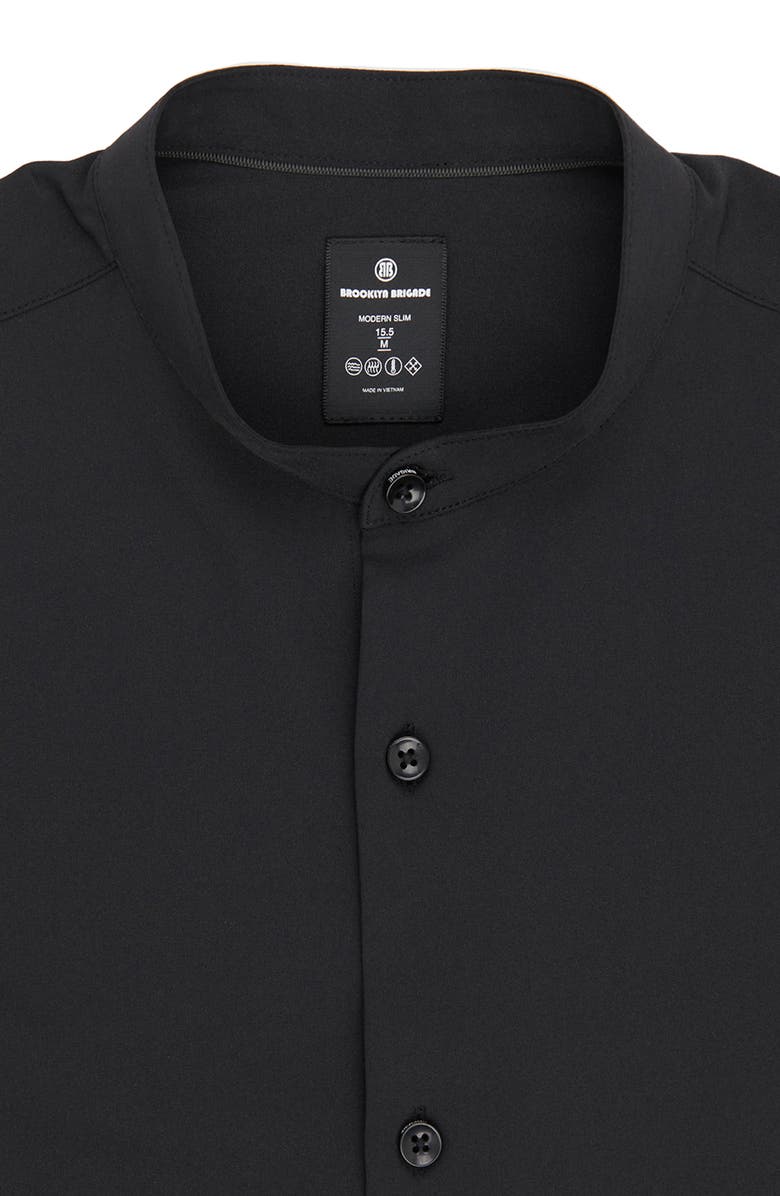Brooklyn Brigade Trim Fit Solid Band Collar Performance Stretch Dress Shirt, Alternate, color, 