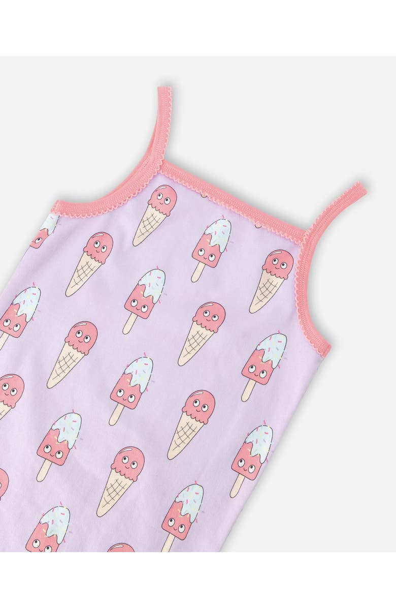 Deux par Deux Organic Cotton Printed Ice Creams Two-Piece Pyjama Set, Alternate, color, Lilac Printed Ice Creams