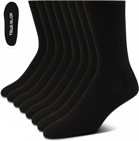8 Pairs Premium Athletic Crew Socks