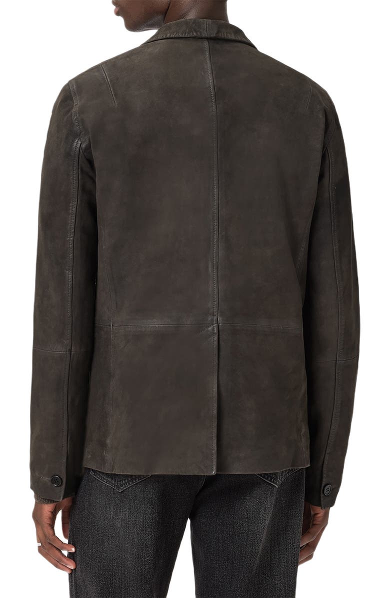 AllSaints Monet Waxed Suede Blazer, Alternate, color, Mole Brown