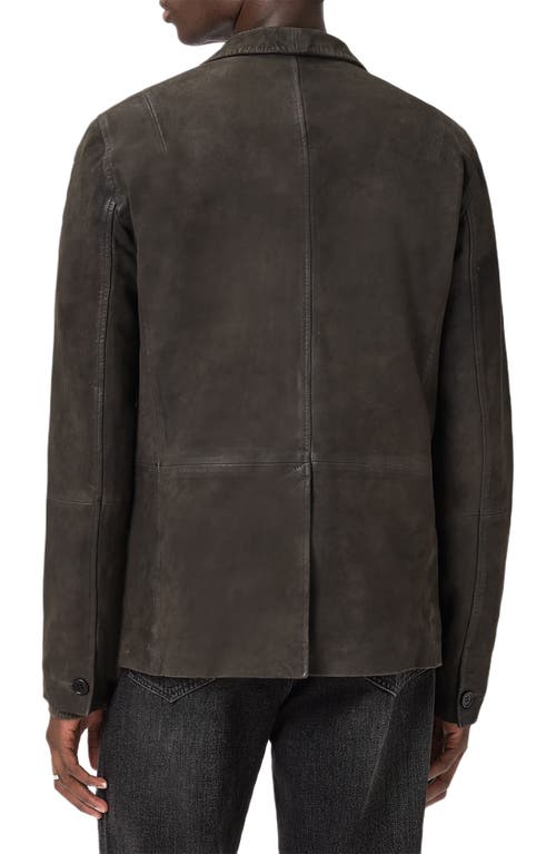 Allsaints Monet Waxed Suede Blazer In Brown