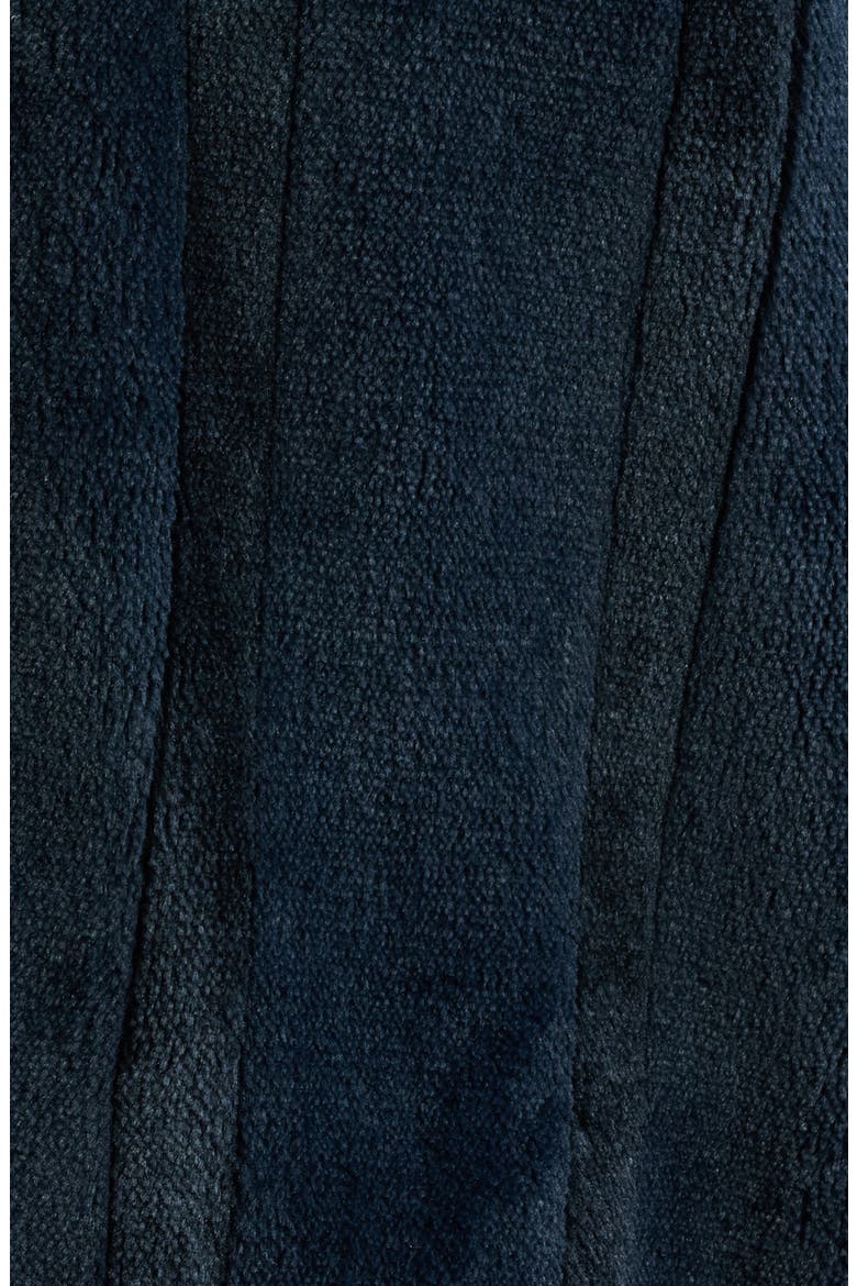 Wide Stripe Plush Shawl Collar Robe, Alternate, color, BLACK