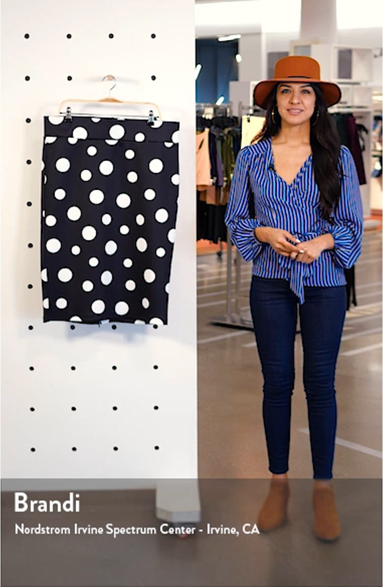 Polka Dot Neoprene Pencil Skirt, sales video thumbnail
